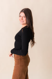 Noelie-Scoop Neck Long Sleeve Knit Top