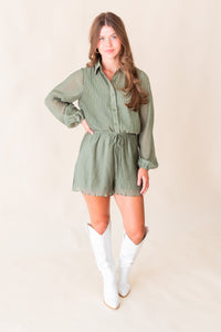 Gathering Button Up Romper