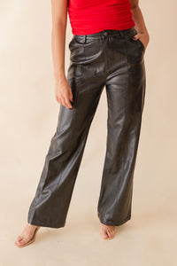 Rebel Seamed Vegan Leather Pants