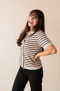Jennifer Striped Button Down