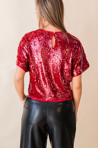 Cherry Sequined Top