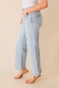 High Rise Wide Leg w Embellishment