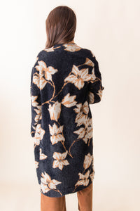 Emory Floral Intarsia Open Duster Cardi