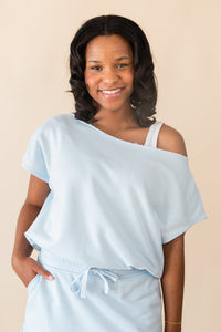 French Terry Off Shoulder Top
