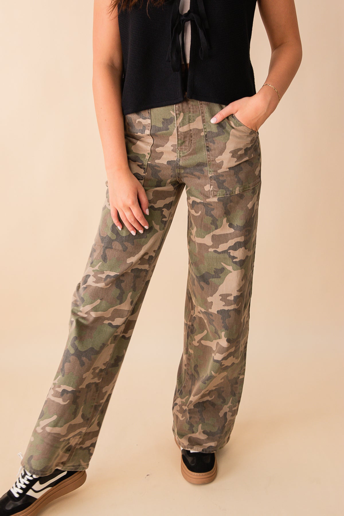 Far Out PatchPocket High Rise Wide Leg
