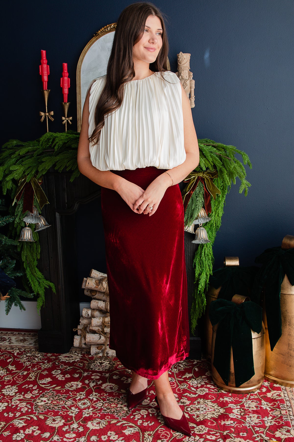 Amour Pleated Bubble Hem Top