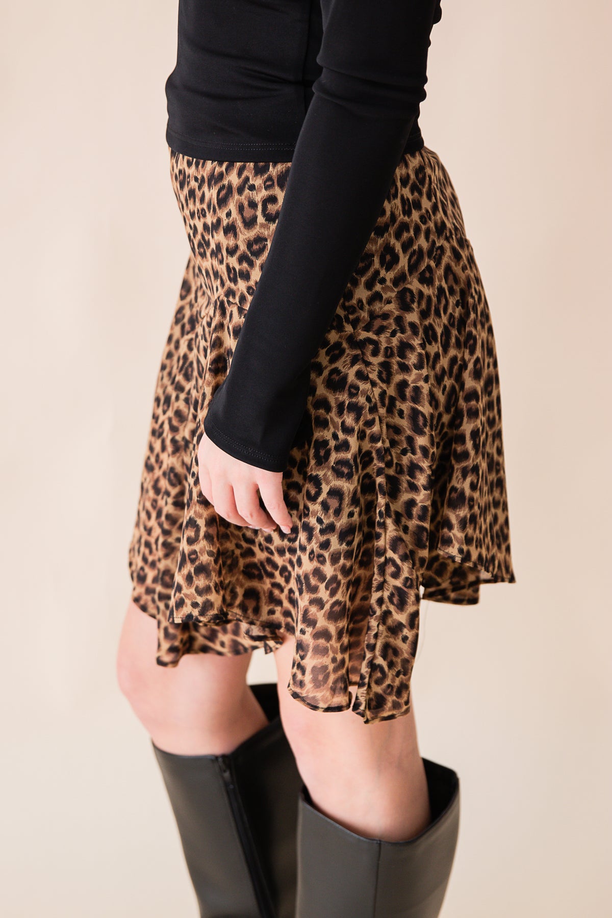 Be Fierce Leopard Flutter Mini Skirt