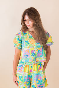 Mimosa Front Tie DTL S/SLV Top