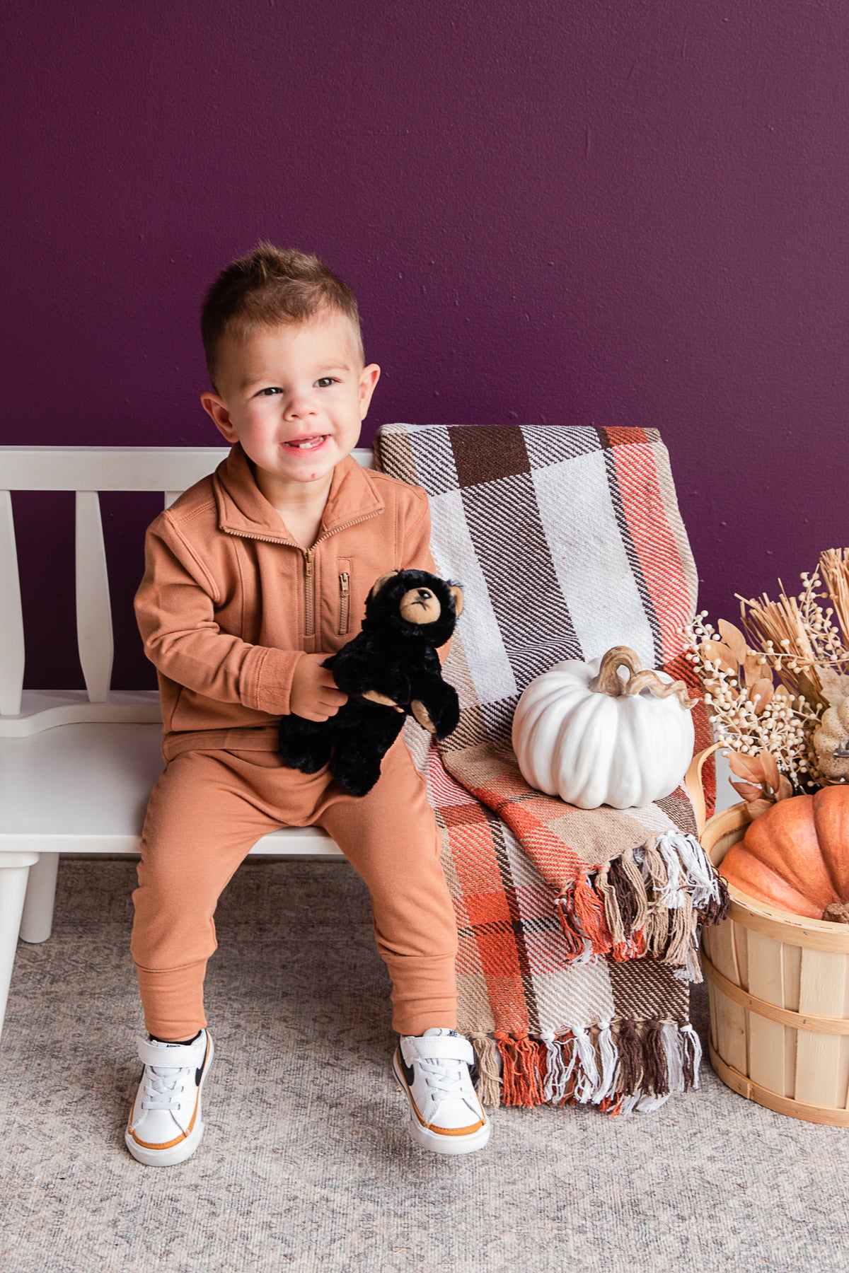 Boy's 3/4 Fleece Zip Sweatshirt