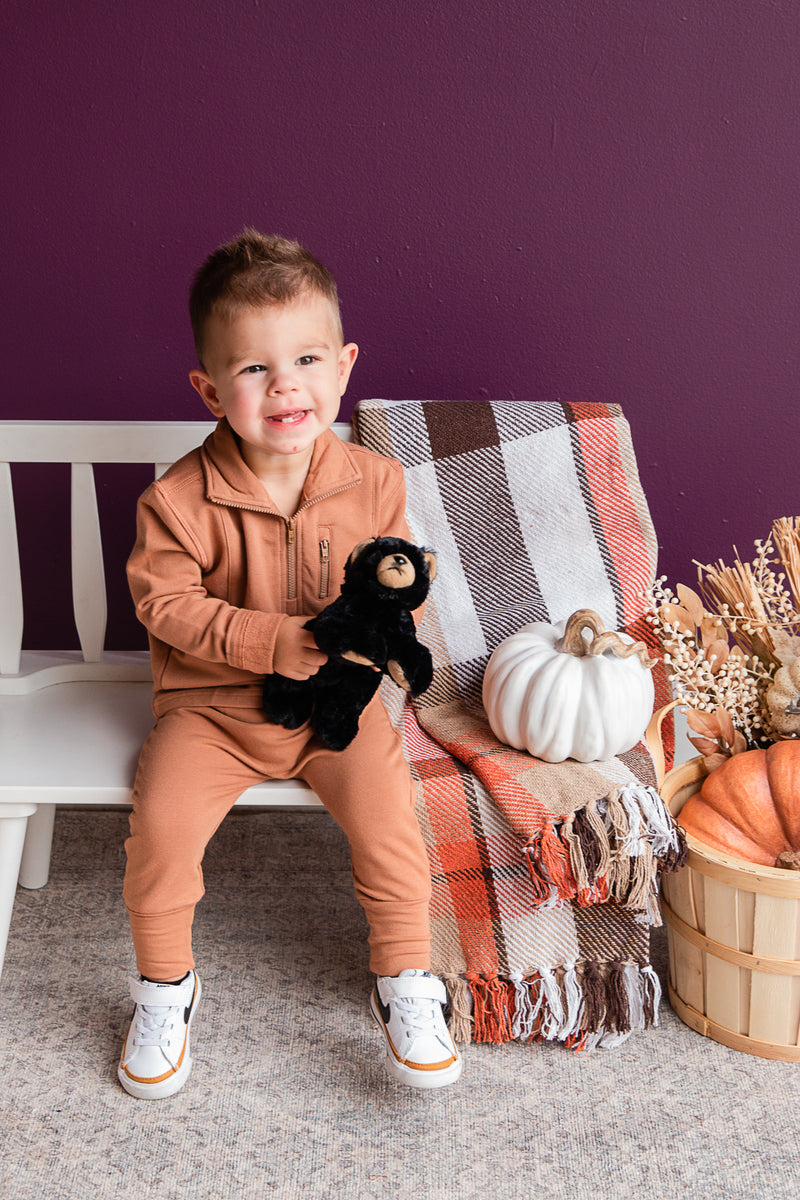 Boy's 3/4 Fleece Zip Sweatshirt