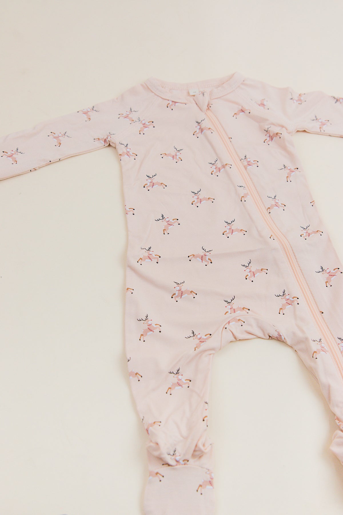 Reindeer Bamboo Zip Footie