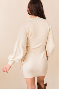 Maeve Belted Long Sleeve Sweater Dress