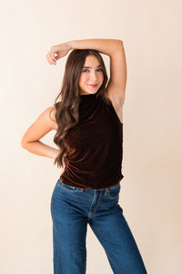 Midnight Oil Velvet High Neck Top