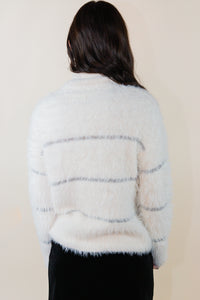 Martini Metallic Stripe Turtleneck Sweater