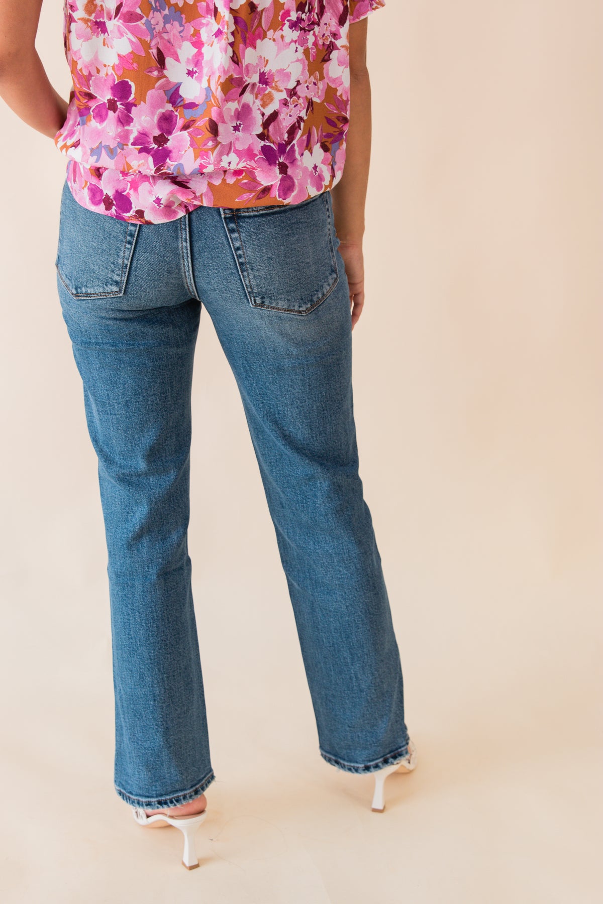 Kass High Rise Straight Jeans w/ Slit