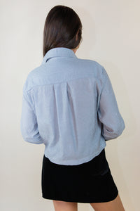 Glacier Glow Rhinestone Cropped Shirt