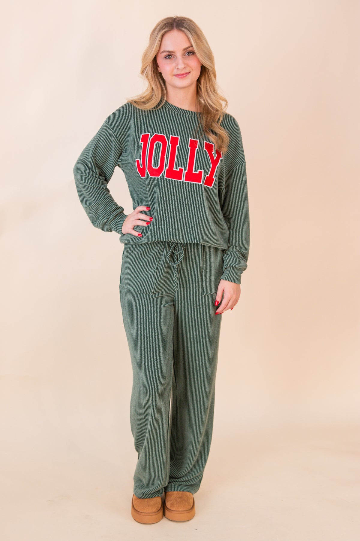 Jolly Corded L/S Christmas Graphic Pants Set