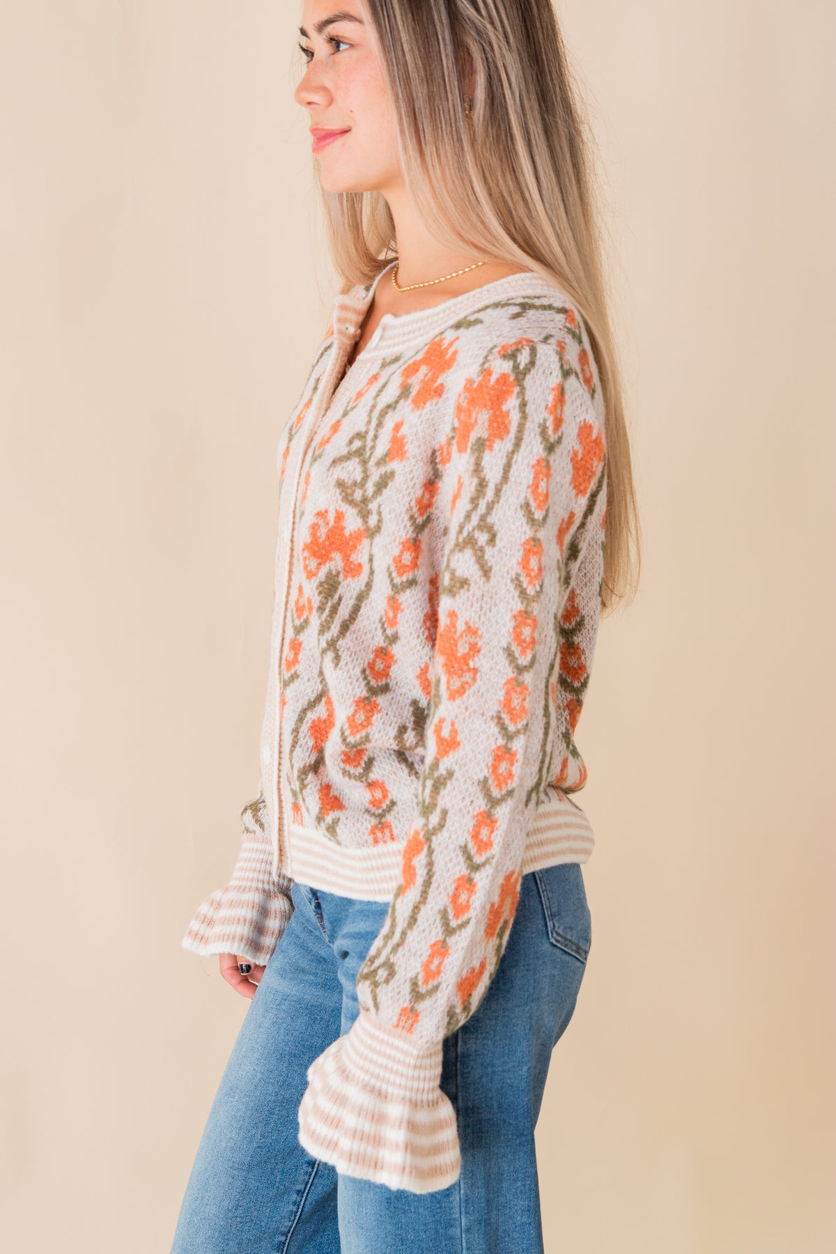 Kaydee Floral Sweater Cardigan