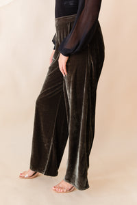 Midnight Oil Velvet Pleated Pants