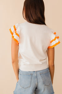 Suit Up Ruffle Top