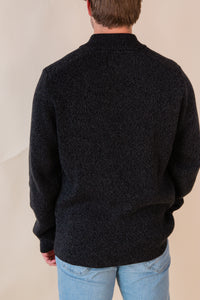 Pierce 1/4 Zip Marled Shaker Stitch Mock Neck