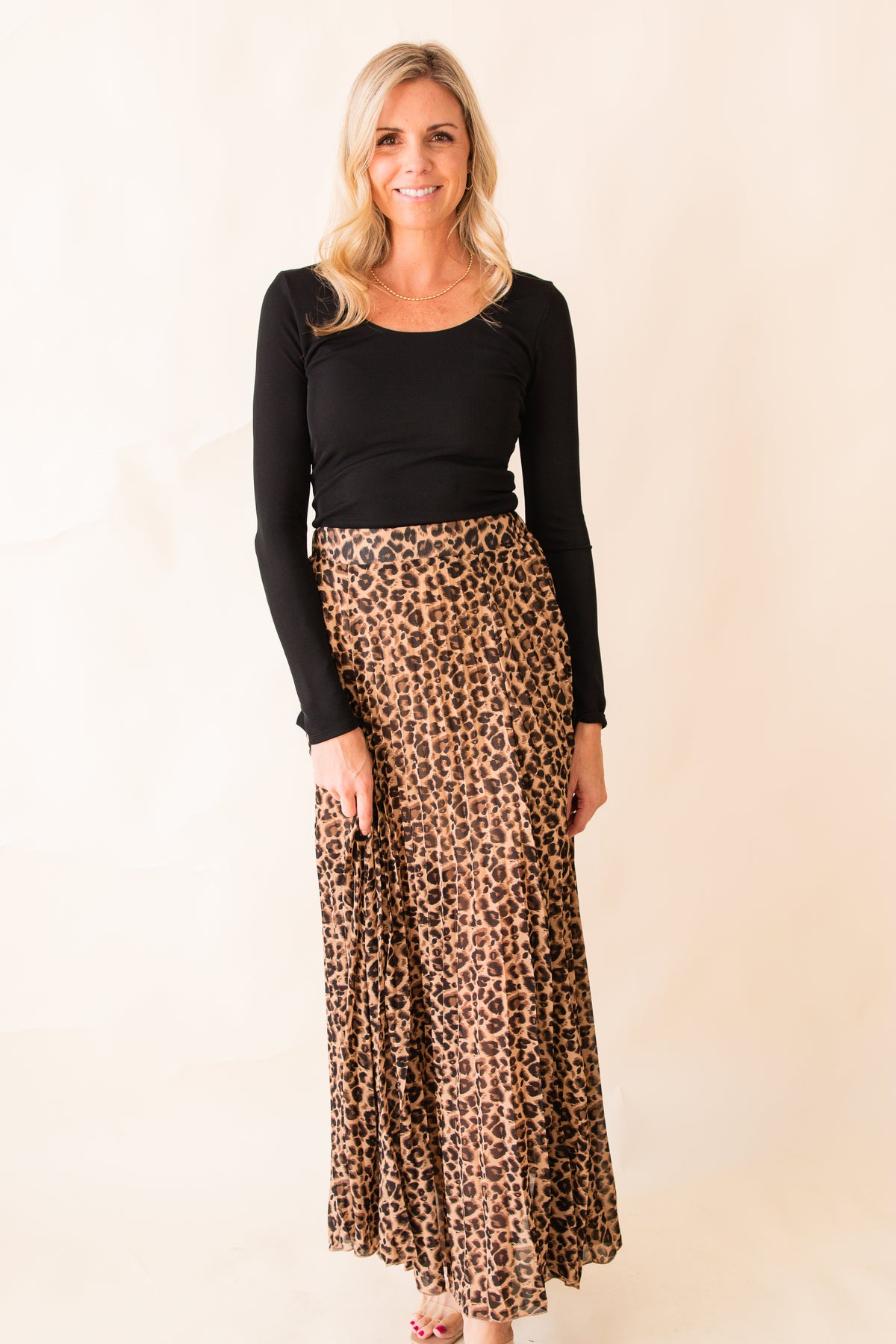 Call Me Later Leopard Midi Skirt