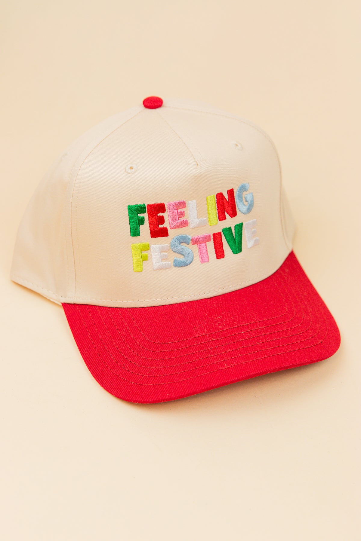 Feeling Festive Trucker Hat Red/Tan
