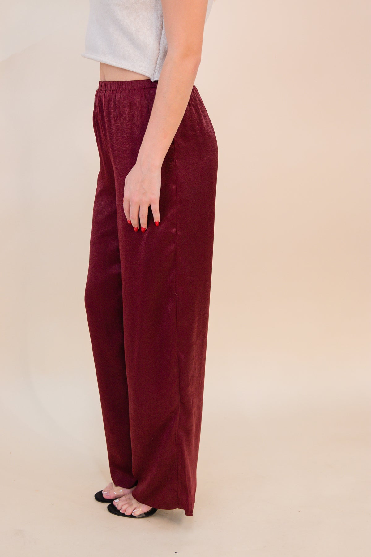 Slow Dancing Satin Wide Leg Pants