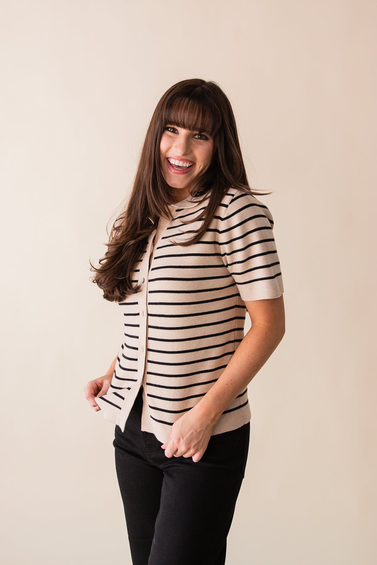 Jennifer Striped Button Down