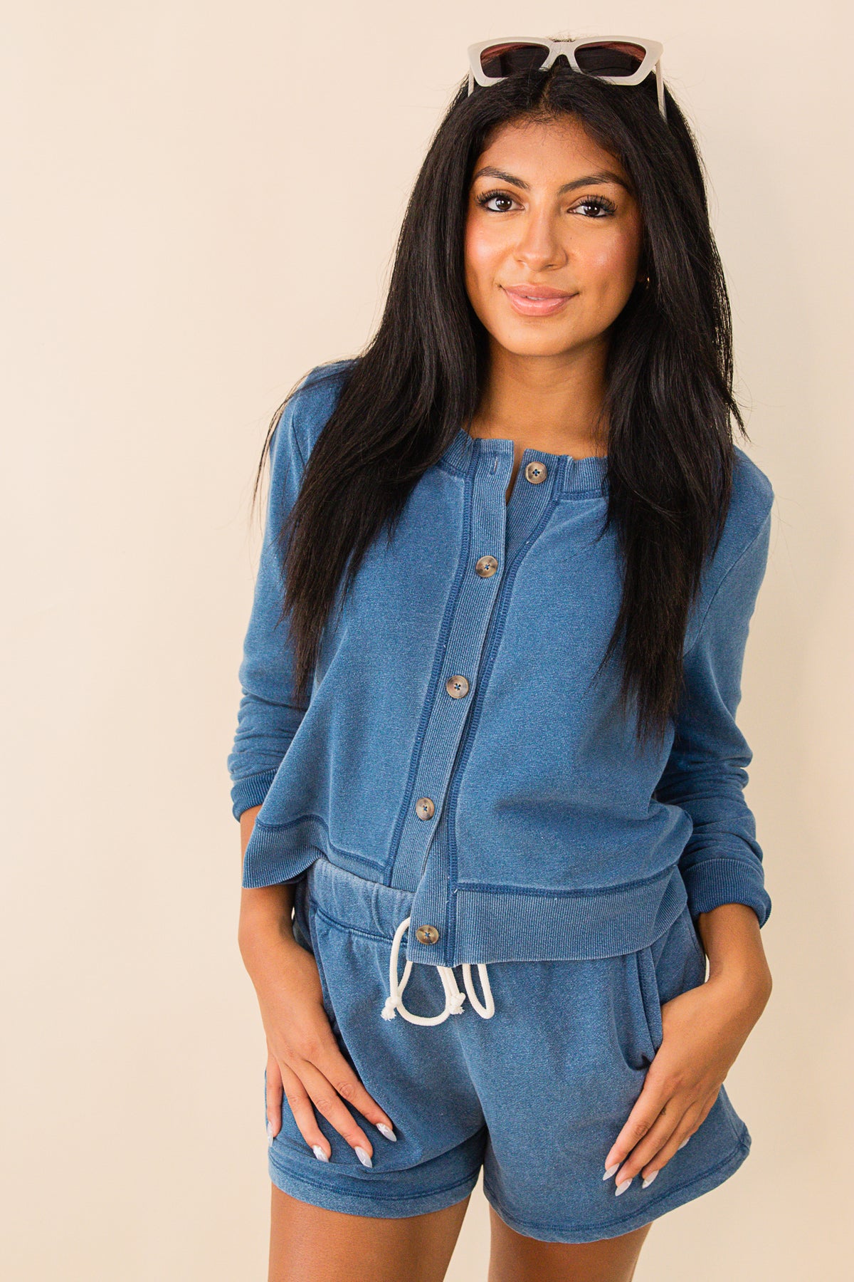 Daily Knit Denim Cardigan