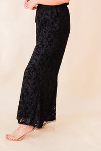 At Dusk Velvet Lace Wide Leg Pants