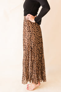 Call Me Later Leopard Midi Skirt