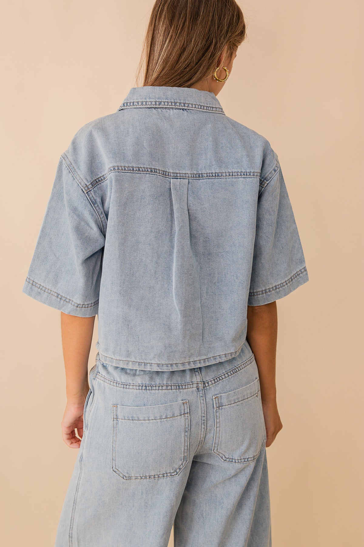 Sandra Cropped Denim Shirt