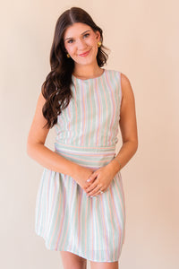 SPF 50 Cut Out Waist Tie Dress