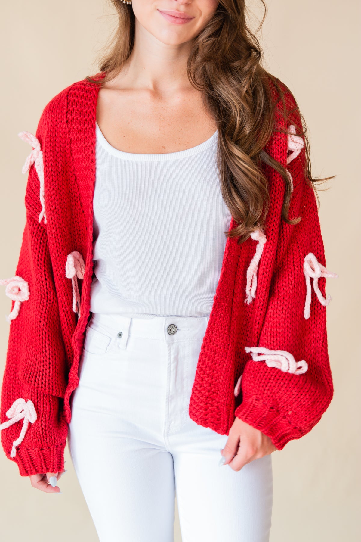 Candy Cane Chunky Knit Cardigan