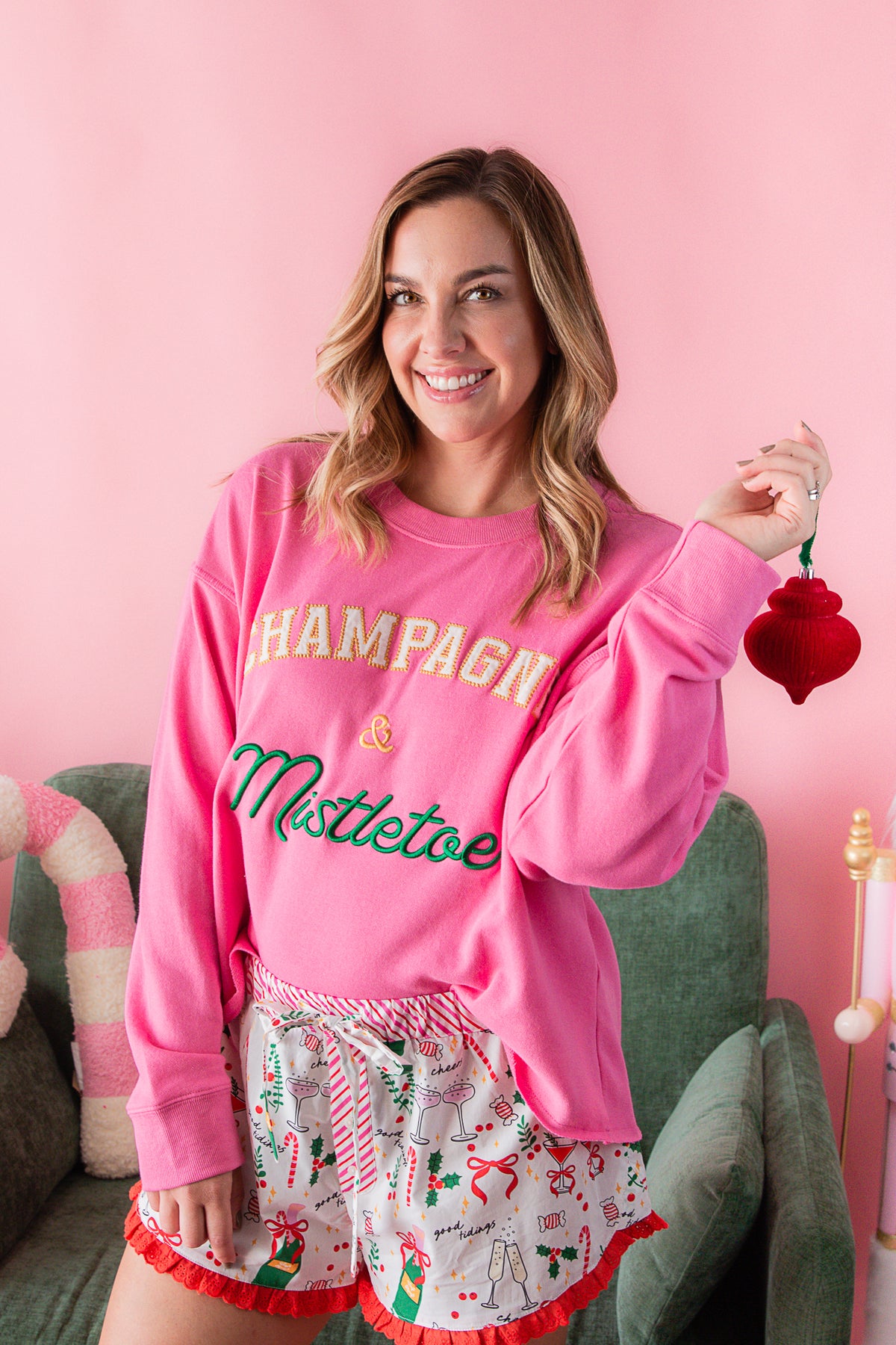 Champagne & Mistletoe Lounge Sweatshirt