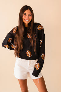 Sequin Football Classic Sweatshirt