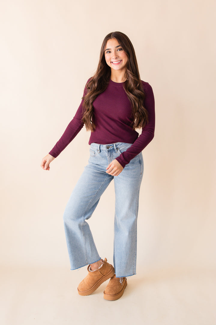 Noelie-Scoop Neck Long Sleeve Knit Top