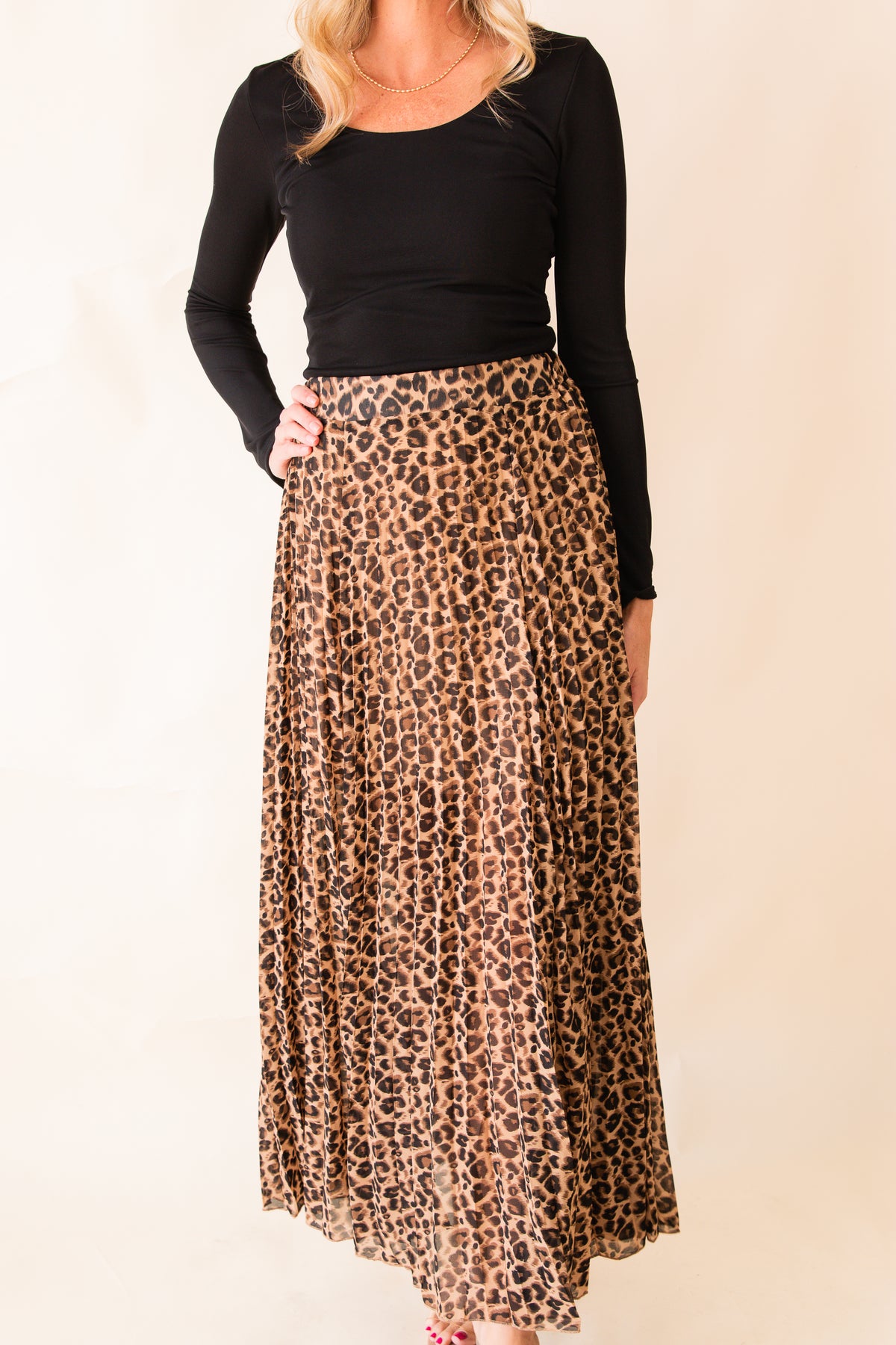 Call Me Later Leopard Midi Skirt