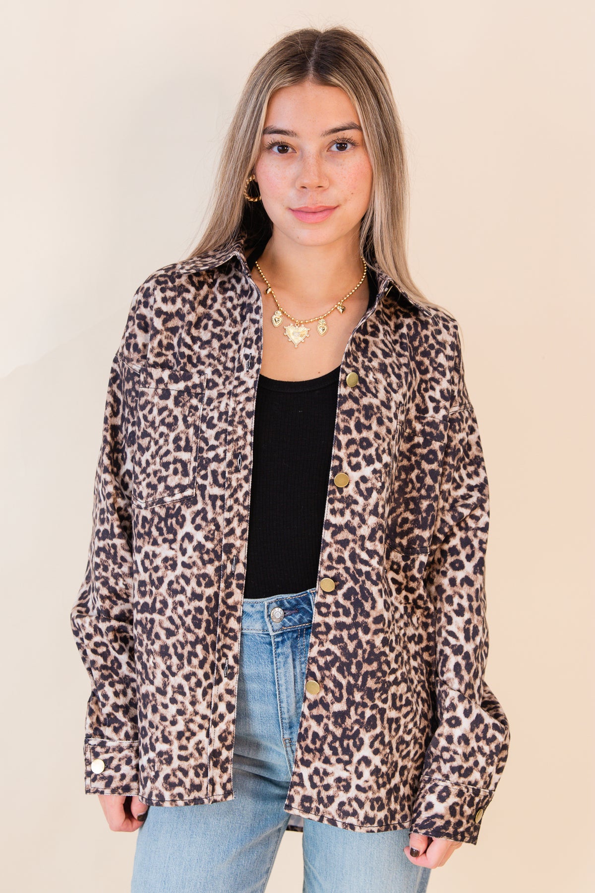 Leopard Print Work Jacket