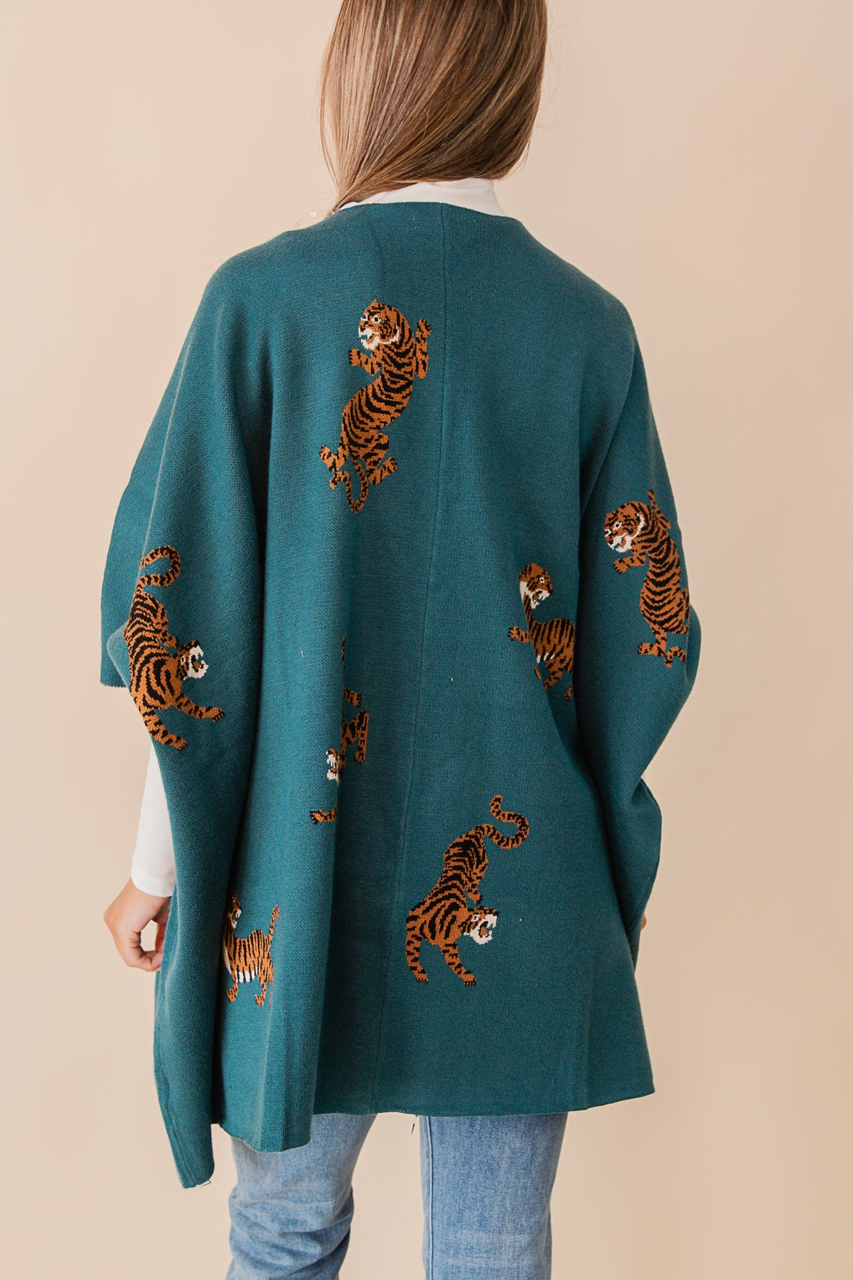Crue Tiger Print Poncho