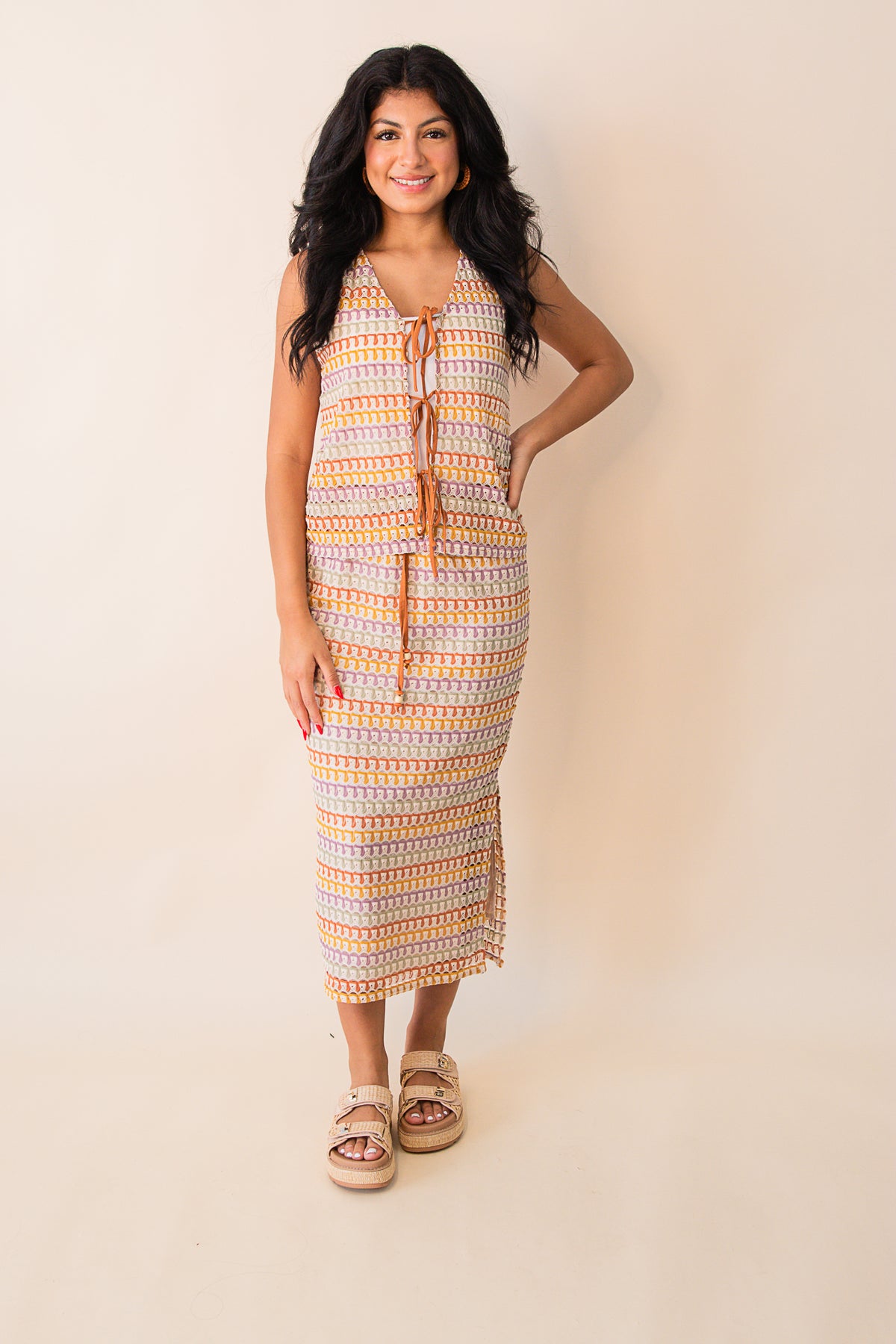 Gilded Sky Midi Skirt