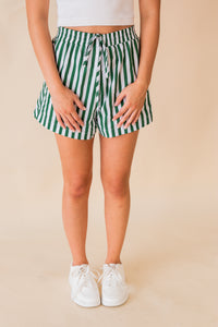 Striped Drawstring Pocket Boxer Shorts