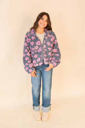 Fall Daisey Flower Pattern Fleece Sherpa