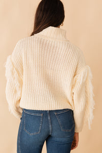 Carter Fringe SLV Turtleneck Sweater