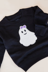 Girly Ghost Patch Halloween Sweatshirt