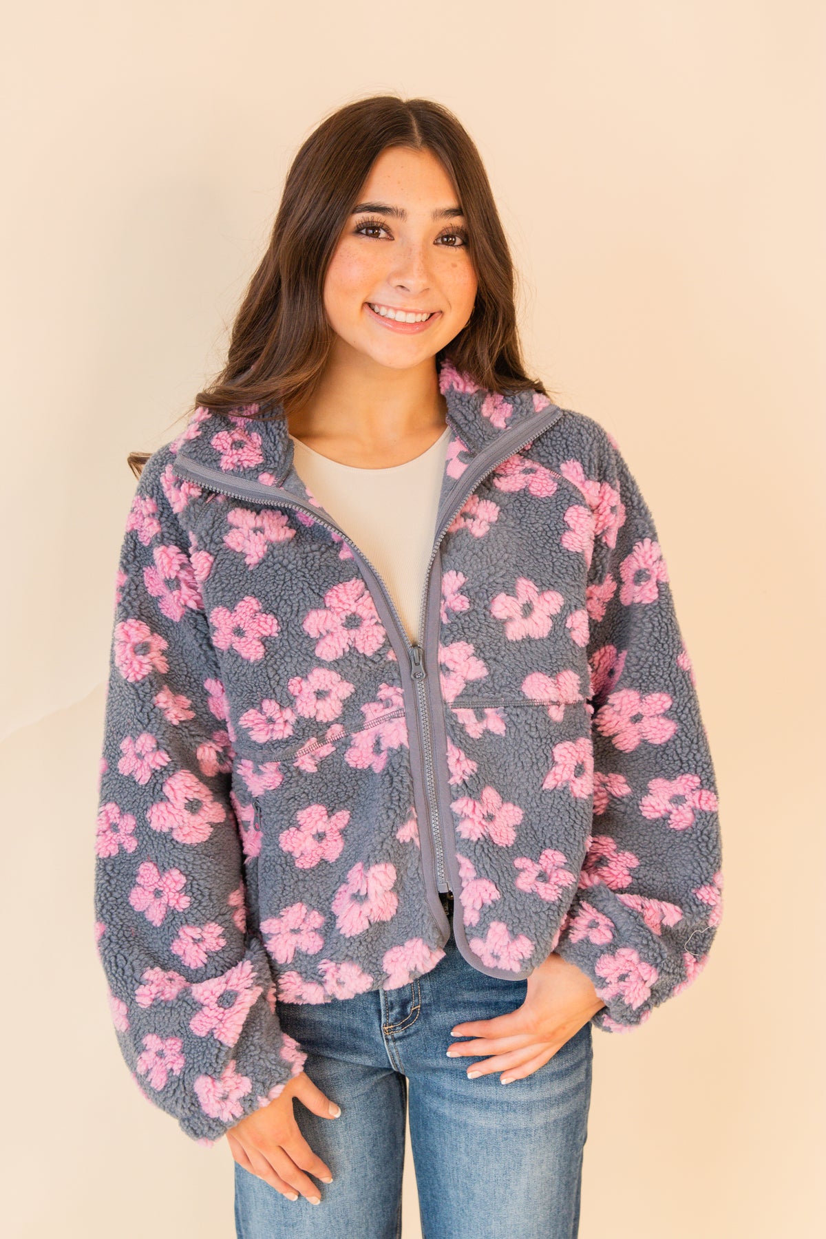 Fall Daisey Flower Pattern Fleece Sherpa