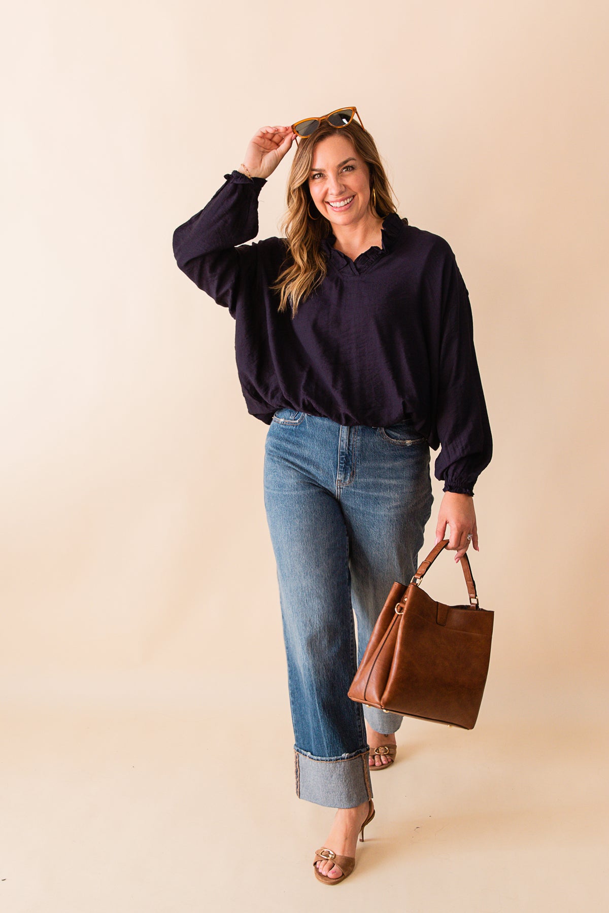 Maya Ruffle Neck Top
