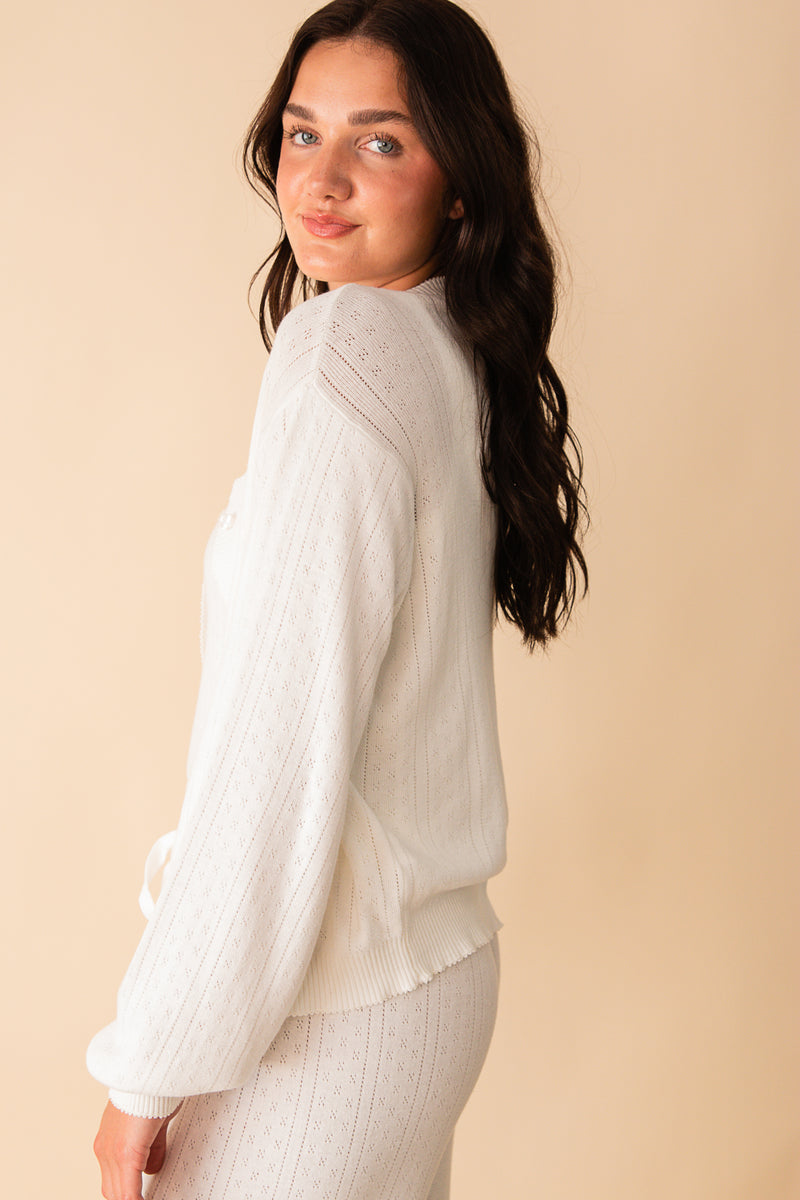 Sweetheart Pointelle Cardigan