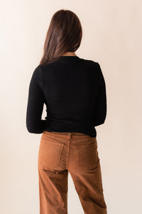 Noelie-Scoop Neck Long Sleeve Knit Top